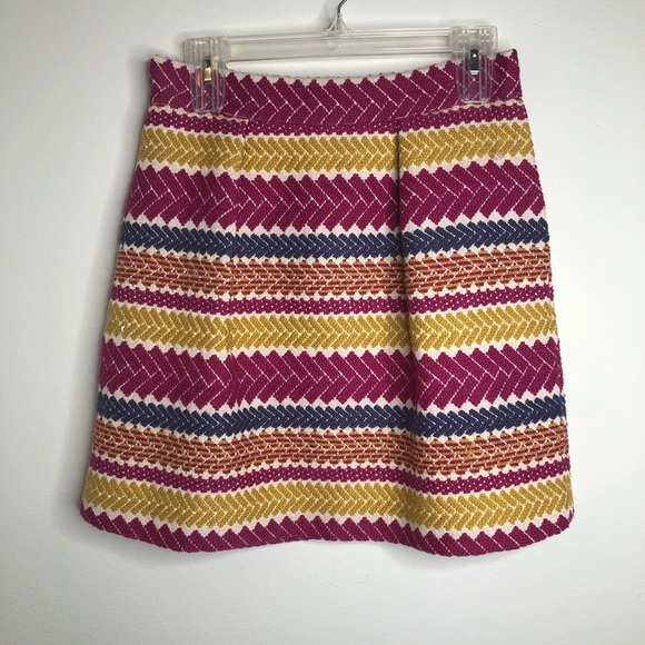 Anthro Nomad Morgan Carper Jacquard Textured Boto Skirt Size M Embroidered Arty - Picture 4 of 8